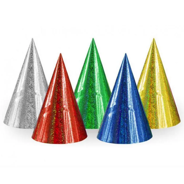 Holografické čepice - Mix barev, 20 Ks