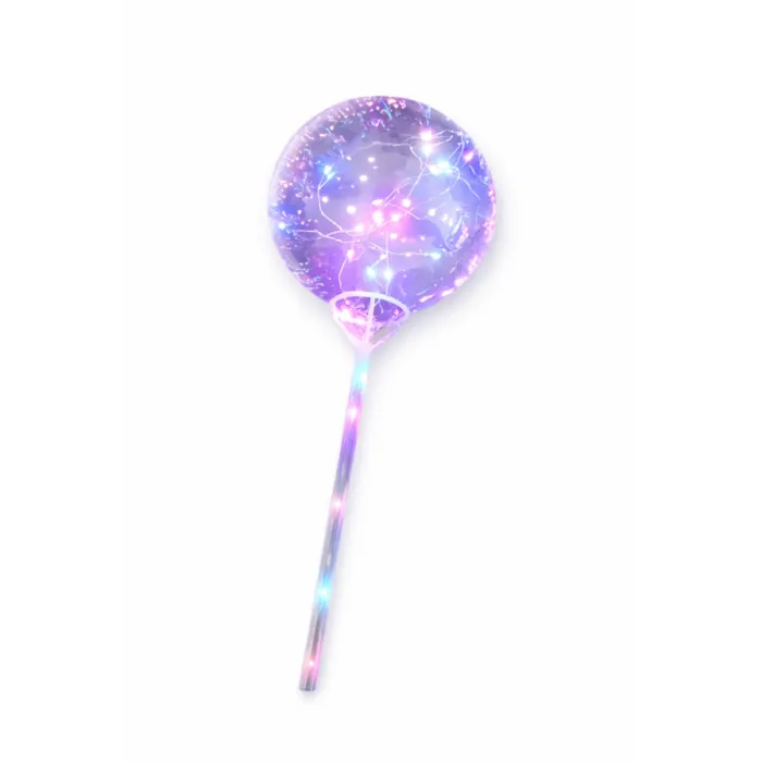 Svítící / blikací balónek - (bez baterií 3 x AA) transparentní komplet - 25 Ks