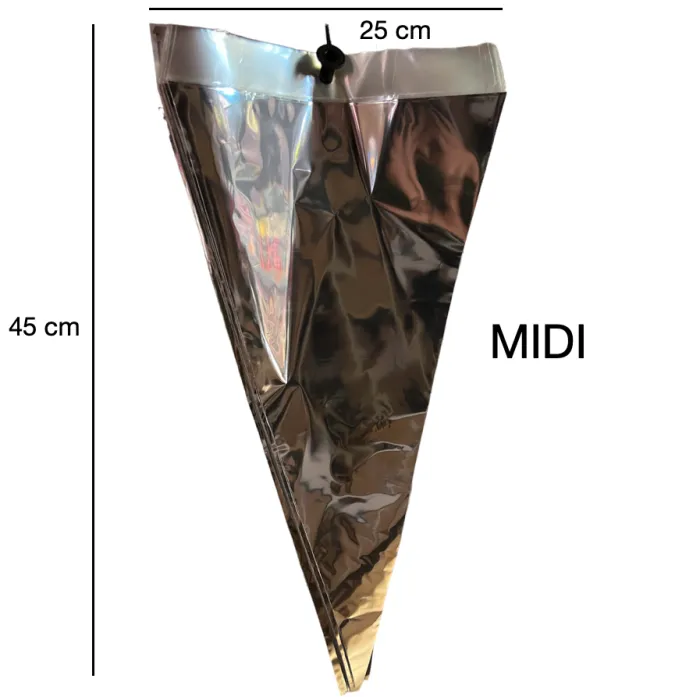 Igelitový obal - transparentní / zrcadlový - MIDI - 100ks