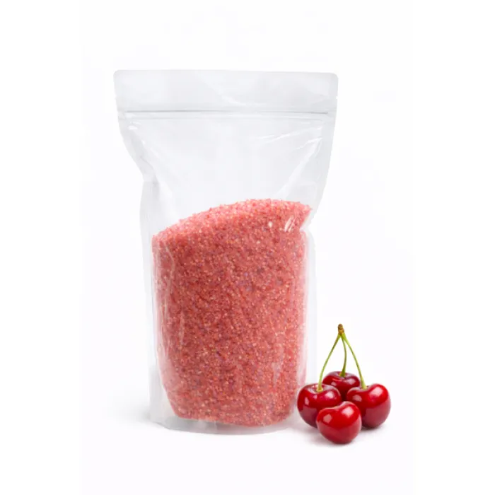 FlossArt Barevný super hrubý cukr - 1 Kg - Třešeň