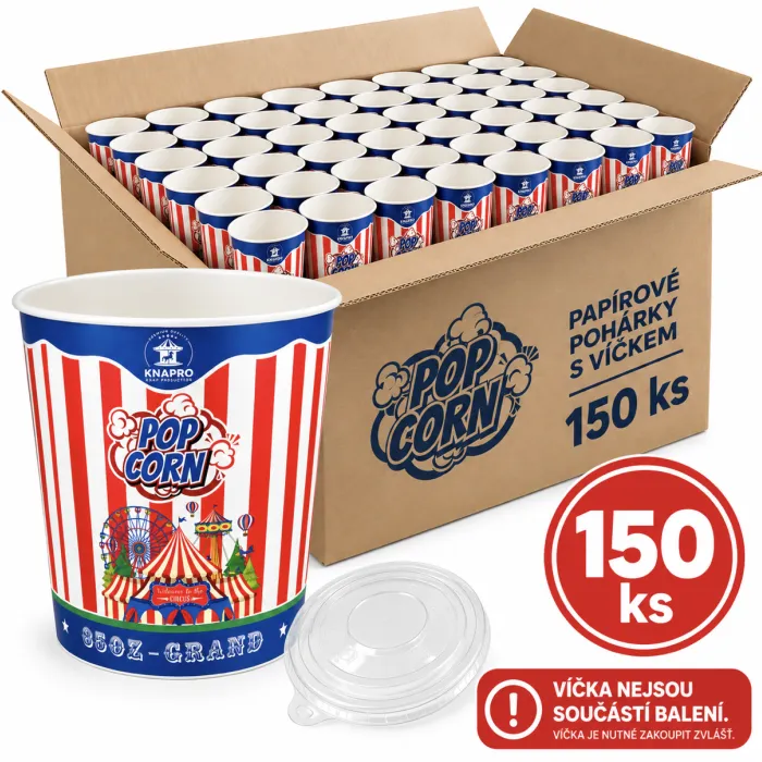 Kbelík na popcorn KNAPRO 3L - Box - 150 Ks