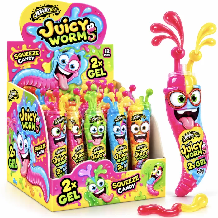 Ovocný gel Johny Bee Worms - 12 Ks