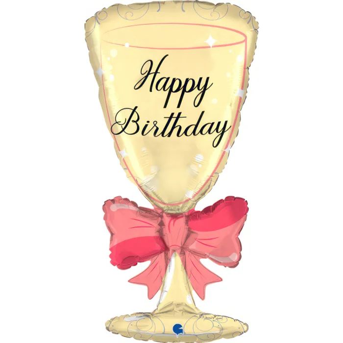 Happy Birthday sklenička s mašlí - 72027