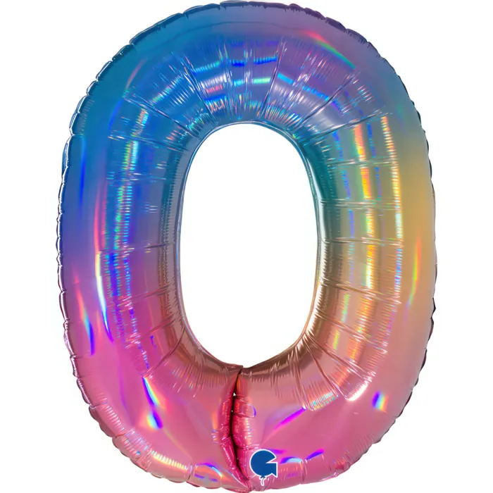 Číslice - Nula "0" Duha