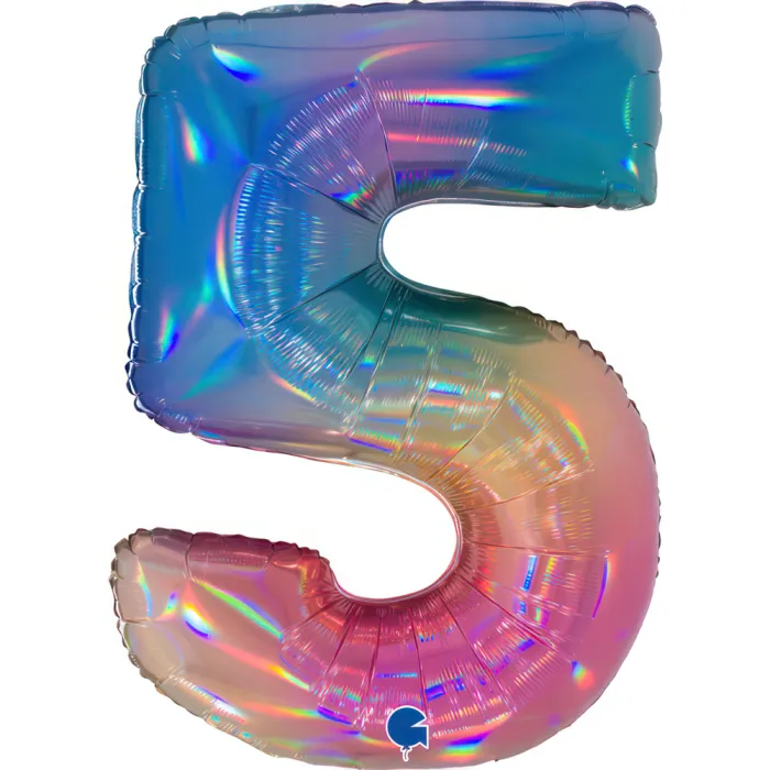 Číslice - Pětka "5" Duha