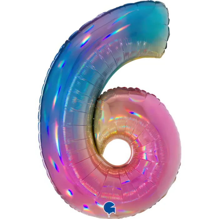 Číslice - Šestka "6" Duha