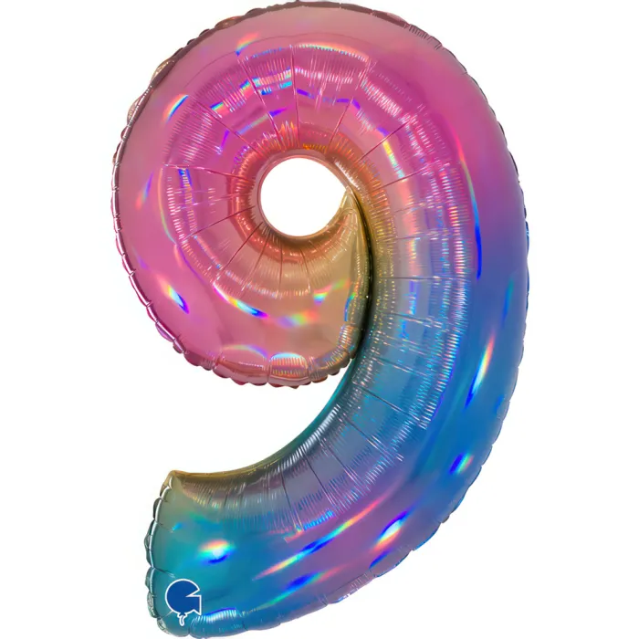 Číslice - Devítka "9" Duha