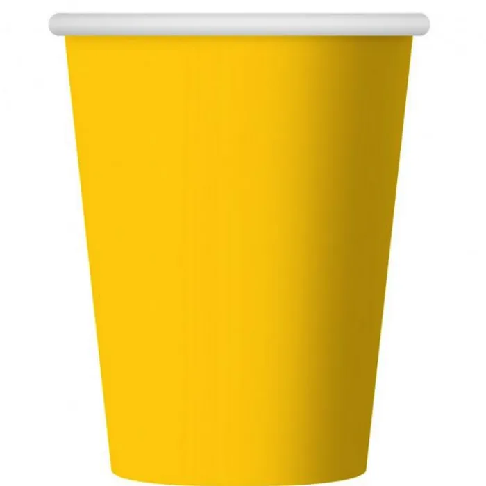 Papírový kelímek žlutý - 250 ml / 6ks