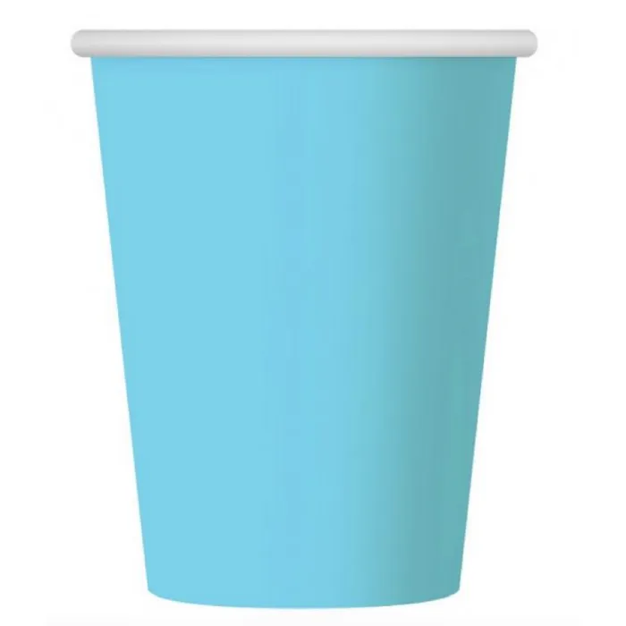 Papírový kelímek světle modrý - 250 ml / 6 ks