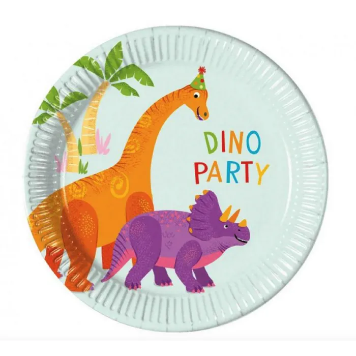Papírový talířek Dino - 20 cm / 8 ks