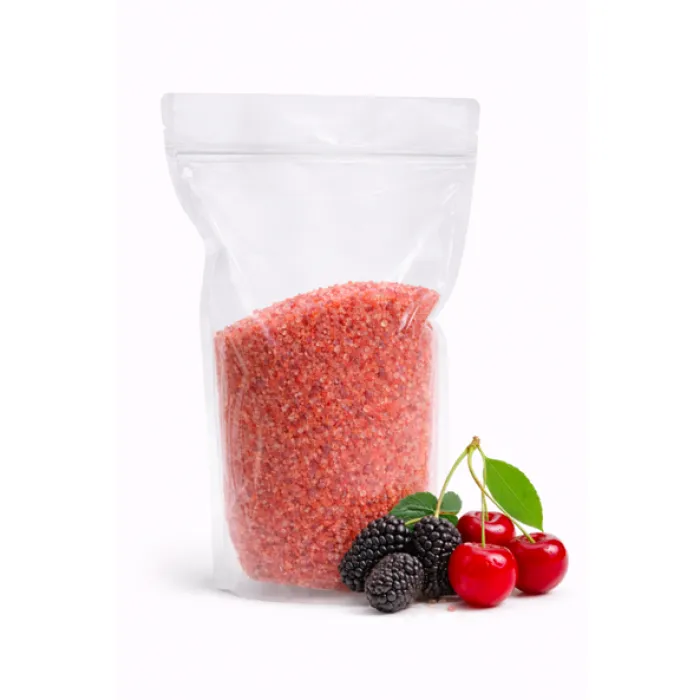 FlossArt Barevný super hrubý cukr - 1 Kg - Třešeň - Divoká malina