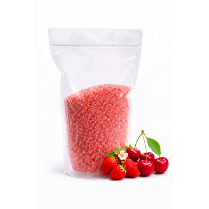 FlossArt Barevný super hrubý cukr - 1 Kg - Třešeň - Jahoda lesní