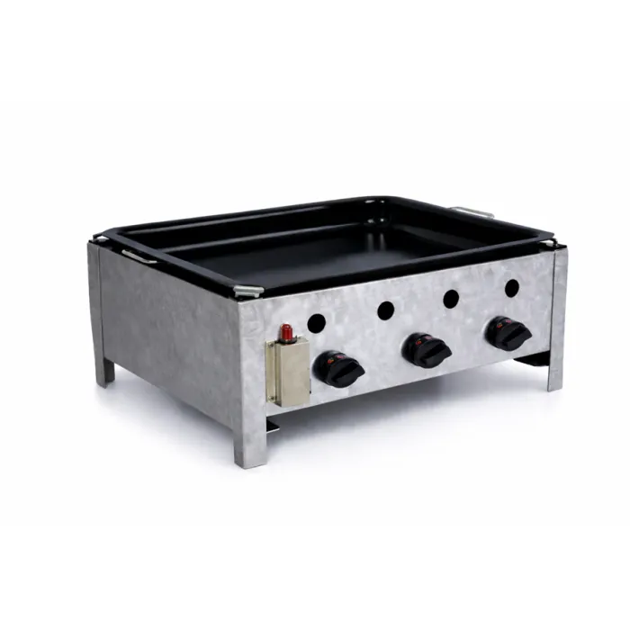 KNAPRO Gastro plynová fritéza 10 kW – 3 hořáky – nerez (bez košů) - 