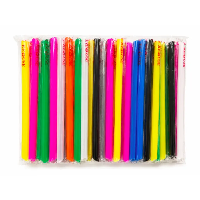 Příslušenství - Bubble Tea brčka 12 × 210 mm – barevný mix (100 ks)
