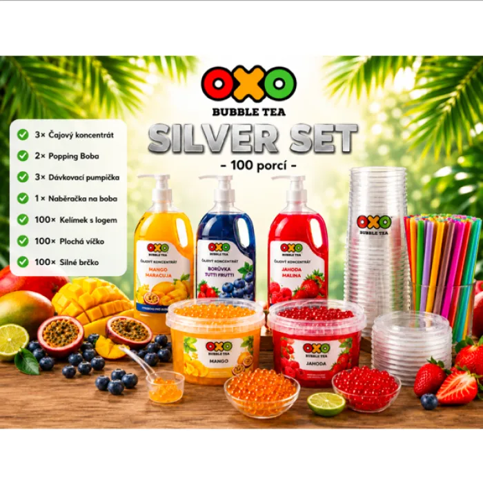 OXO Bubble Tea set - OXO Silver sada