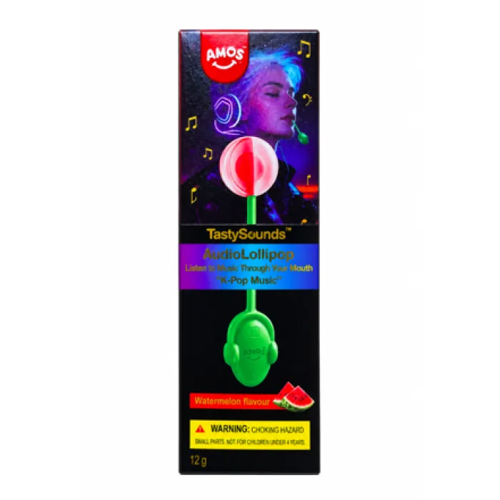 AMOS TastySounds AudioLollipop – Hudební lízátko K-Pop, vodní meloun 12 g - 